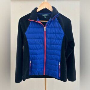 Ralph Lauren RL Lauren Color block Fleece Zip Jacket Small